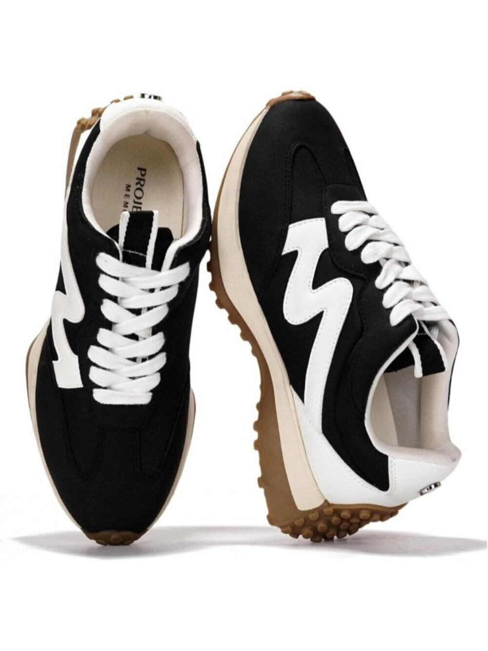 Women's Black Lightweight Trendy Non Slip Lace Up Casual Fashion Sneakers